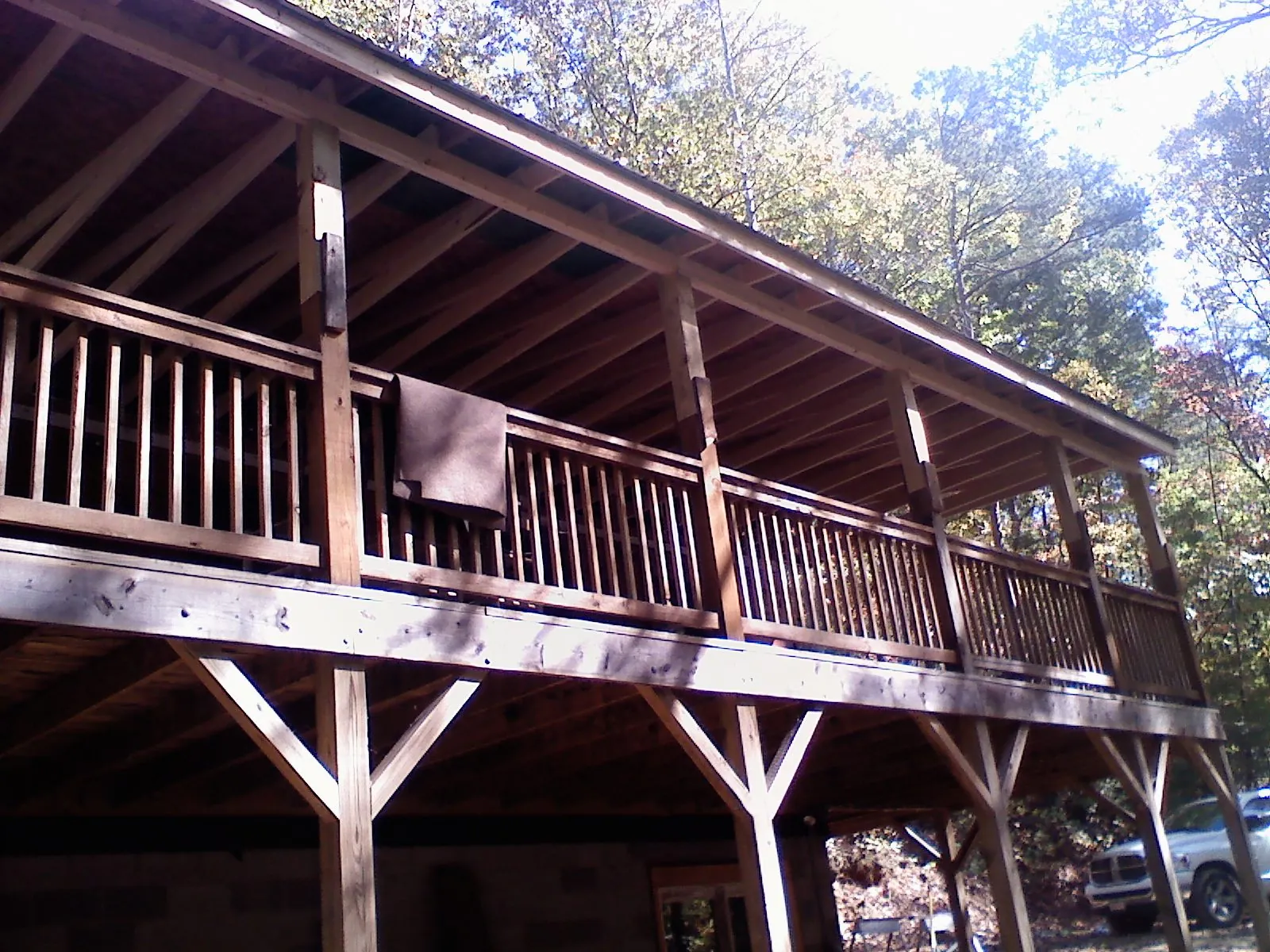 Timber framing under a new elevated porch and deck — Roof Leak Repair in Lithia Springs by Roofing Brothers